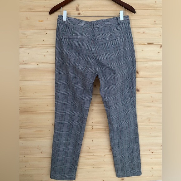 BANANA REPUBLIC Womens Size 2 Plaid Pants Jackson Fit Black Grey Red Trousers - Picture 5 of 12